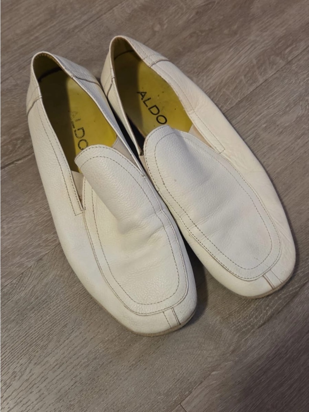 Aldo Men's White Leather Slip-On Loafers — Classic Casual